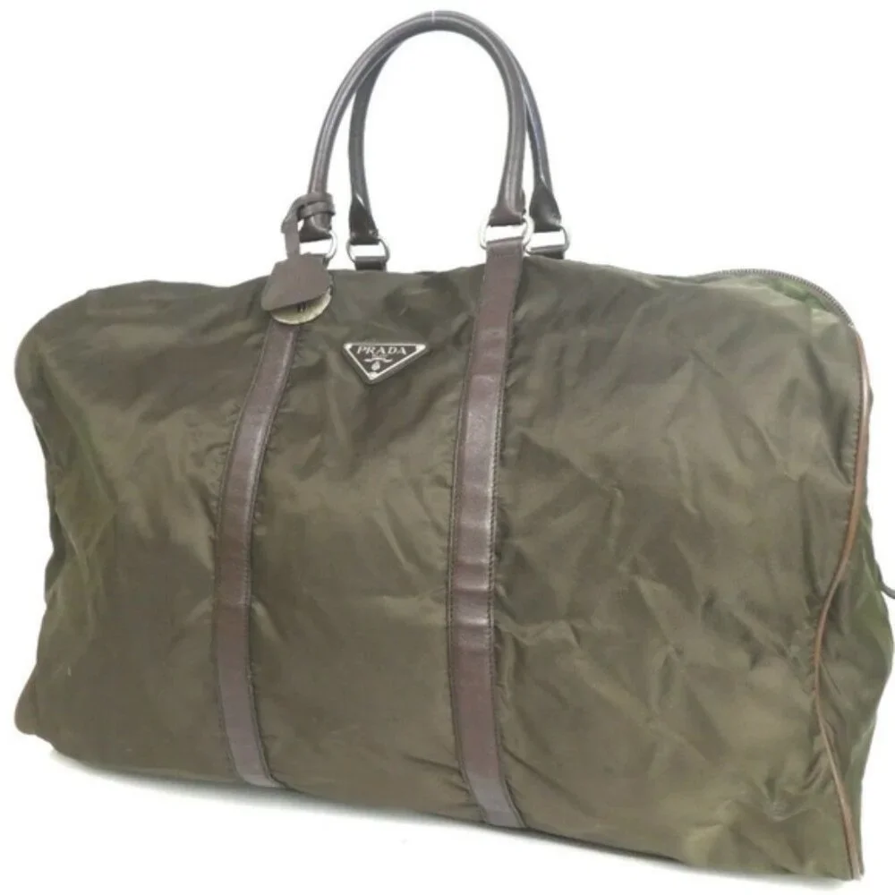 PRADA extra large Boston travel bag Nylon Leather carry on - Picture 4 of 7